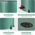 Collapsible Rain Barrel Water Storage Containers-100 Gallon Portable Rainwater Collect System Water Tank to Collect Rainwater from Gutter Downspout Water Catcher with Spigots,Filter＆Overflow Kits