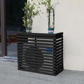 Wood Air Conditioner Fence Screen - Hide Outdoor Unit Stylishly with Tall Weatherproof Shutters Central Air Conditioner Covers (Black L120Xw60Xh105Cm)