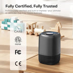 Air Purifiers for Office with H13 Quiet HEPA Filter Up to 1076 Ft² for Pet Family, Pollen, Smoke, Compact Air Cleaner with 3 Speeds, Timer, Aroma Quiet, 360°Intake, for Home Bedroom, Black