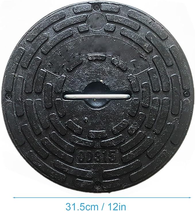Septic Tank Lids, Manhole Cover with Handle, Sturdy and Pressure-Resistant, Suitable for Green Belts, Residential Areas and Construction Sites(31.5 cm/12 in)