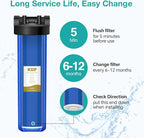 SimPure Whole House Water Filter Cartridges 20" x 4.5" GAC/KDF Carbon and Heavy Metal Filter, For DB20P, WHB20, FG25B-KS, WGB32B-KS, ‎FLTWH2045K, 4 Pack
