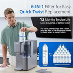 Reverse Osmosis Water Filter Countertop ADD6928DG/37, Cold & Hot Water Dispenser, 6 Stage RO Water Filtration System Purifier Dispenser with UV Light, 6 Temperature, NSF/ANSI 372 Certified,TDS Monitor