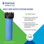 Pentair OMNIFilter Whole Home 20" Heavy-Duty Big Blue Water Filtration System with Pressure Relief, Black/Blue