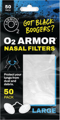 O2 Armor Nose Filters for Welders & Allergies - Nose Filter for Dust - Nasal Filters for Welding - Nose Dust Mask for Construction (50 Pack, Size Large)