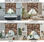 Western Barn Door Swag Valances for Windows, Vintage Farmhouses Wooden Door Brown Rod Pocket Kitchen Curtains Valance, Small Window Curtains Swag for Cafe Bathroom Living Room, 2 Panels, 28x36 inch