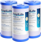FXHTC 5 Micron 10" x 4.5" Whole House Sediment Activated Carbon Water Filter Replacement for GE FXHTC, GXWH40L, GXWH35F, GNWH38S, RFC-BBSA, W50PEHD, DuPont WFHD13001, 3 PACK