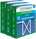 Filterbuy 16x20x5 Air Filter MERV 13 Optimal Smoke & Allergy Defense (3-Pack), Pleated HVAC AC Furnace Filters for Honeywell FC100A1003, Lennox X0592, and More (Actual Size: 15.75 x 19.75 x 4.38)