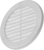 Vent Systems 4" Inch (Opening Dimensions) - Pack of 10 - White Soffit Vent Cover - Plastic Round Air Vent Grille - Built-in Mesh Screen - HVAC Register Louver for Bathroom, Home, Kitchen
