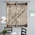 Farmhouse Wood Grain Living Room Curtains 84 Inch Length, Window Curtains Tab Top, Vintage Country Barn Gate Brown Light Filtering Window Treatments Drapes 52"x84" 2 Panel