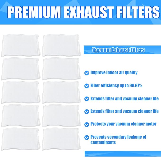 Tondiamo 20 Pcs Exhaust Filter Vacuum Cleaner Vacuum Filter Replacement