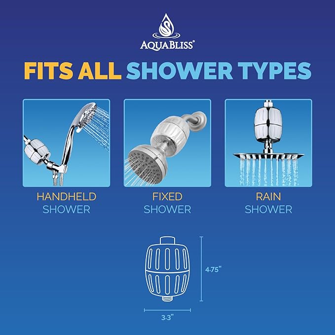 AquaBliss Heavy Duty Shower Filter – Advanced 30x Filtration - Universal Multi-Stage Shower Head Filter Reduces Chemicals, Chlorine & Odors - Oil Rubbed Bronze (SF500)