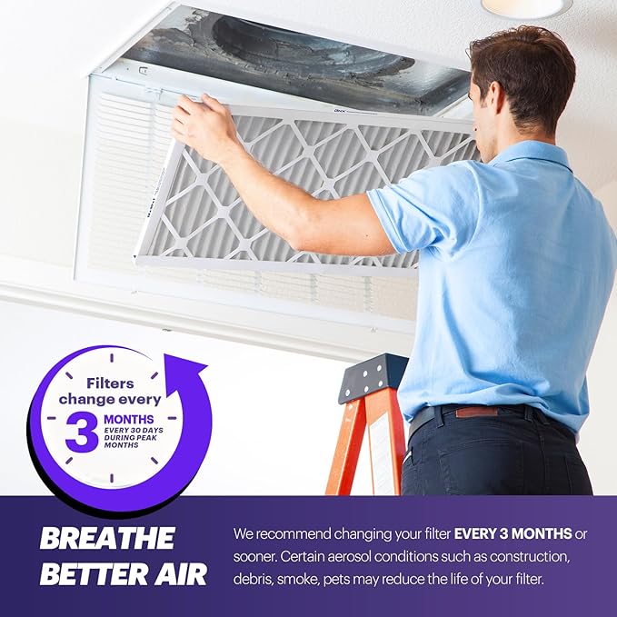 BNX TruFilter 16x24x1 Air Filter MERV 8 (12-Pack) - MADE IN USA – Dust & Pet Defense Pleated Air Conditioner HVAC AC Furnace Filters for Dust, Pet, Mold, Pollen MPR 600 – 700 & FPR 5