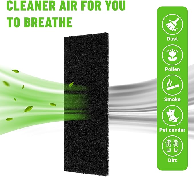 UCand 20Pack Activated Carbon Air Vent Filters for Home, 4"x10" Floor Vents Filters, Floor Registers Filters,20 Pcs Charcoal Vent Filter
