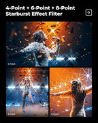 K&F CONCEPT 58mm Star Filters Kit (3pcs) 4 Points 6 Points 8 Points Cross Screen Starburst Filters Set -18 Layer Coating Ultra Slim Optical Glass Camera Lens Filter with 3 Cleaning Cloth