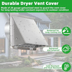 4 Inch Dryer Vent Cover Outside with Mesh with Cushioned Flap,304 Stainless Steel Wall Vent Exhaust Vent Cover,4" Outdoor Dryer Vent Cover Hood Exterior Wall Vent Cover Cap for Range Hood Vent AC Vent