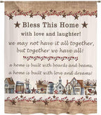 Farmhouse Sheer Curtains 96 Inch Length Country Star Barn Berry Brown Wood Plank Chiffon Curtain for Bedroom Living Room Light Filtering Rod Pocket Window Treatments Voile Curtains Drapes for Dining