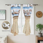 Western Horse Living Room Curtains 84 Inch Length, Window Curtains Tab Top, Farmhouse Wooden Grain Vintage Cowboy Barn Door Light Filtering Window Treatments Drapes 42"x84" 2 Panel