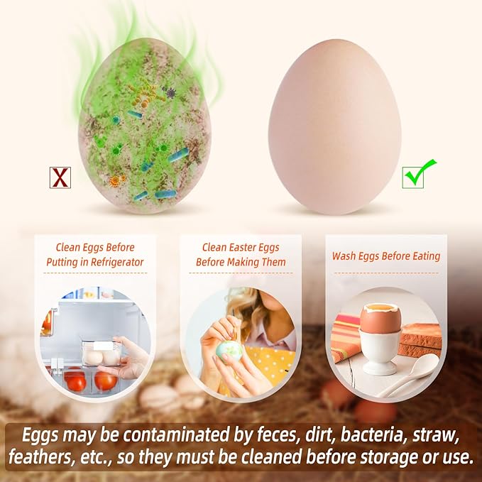 Egg Washer for Fresh Eggs, Egg Scrubber for Fresh Eggs, Egg Brush for Cleaning Fresh Eggs, Egg Cleaner Scrubber, Easter Gifts Creative Chicken Shape Egg Wash Brush Silicone Washing Egg Tool - Brown