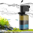 Aquarium Filter for 20-60 Gallon Tanks, Internal Fish Tank Filter, Powerful Submersible Pumps Fish Filter, Turtle Tank Filter, with Dual Water Outlet & Aeration