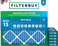 Filterbuy 22x22x1 Air Filter MERV 13 Optimal Smoke & Allergy Defense (6-Pack), Electrostatic Pleated HVAC AC Furnace Filters Replacement, Made in USA (Actual Size: 21.50 x 21.50 x 0.75)