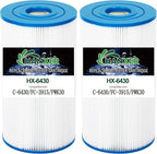 HANXER® PWK30 Spa Filter Cartridge Replaces for Unicel C-6430, Filbur FC-3915, Watkins 31489, P/N0969601, 71825, 73178, 73250, 60301 Hot Springs Spas, 30 sq.ft Drop in Hot Tub Filter, 2 Pack