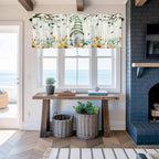 Easter Gnomes Curtain Valances for Windows, Kitchen Valance Window Treatment, Spring Watercolor Eggs Flower Wood Grain Light Filtering Block Curtains for Bathroom/Bedroom/Living Room 54'' x 18''