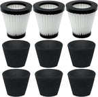 3 Pack F117 Scorption Filter Compatible with Dirt Devil Scorpion Models SD20005RED SD30025B BD22025, Compare to Part# AD40117 (3 Pack Hepa Filter & 6 Pack Sponge Filter)
