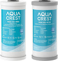 AQUA CREST 10"x 4.5" Whole House Carbon Water Filter, Iron & Manganese Reducing Cartridge for Well Water, Replacement for GE GXWH40L, FXHTC, Ispring, Culligan® RFC-BBSA, Whirlpool®, 5 Micron