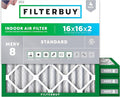 Filterbuy 16x16x2 Air Filter MERV 8 Essential Dust & Allergy Defense (4-Pack), Electrostatic Pleated HVAC AC Furnace Filters Replacement, Made in USA (Actual Size: 15.50 x 15.50 x 1.75)