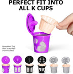 100 Count Fanativita K Cup Coffee Filters Disposable for Keurig Single Cup, Compatible with All Reusable K Cups (Unbleached)