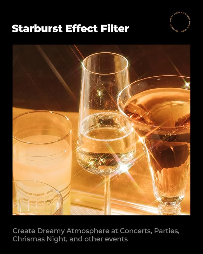 K&F CONCEPT 72mm Variable Star Filter Cross Screen Starburst Filter 4, 8 Points -18 Layer Coating Ultra Slim Optical Glas Camera Lens Filter with 3 Cleaning Cloth