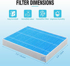 DerBlue 8pcs Wick Replacement Filter and 4pcsTop Fill Humidifier Replacement Filters Compatible with Superior 6000S Smart Evaporative Humidifier,high efficiency filter can last more than 6 months