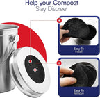 BioStrke -Activated Carbon Filter Odor Absorbers for Kitchen Compost Bins - Extra Thick 5.5 inch Compost Bucket Charcoal Filters - Odor Control for Countertop Pails - Made in USA (2 Count)