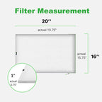 Reair 16x20x1 Extra Replacement Filter without Frame, Washable and Reusable Air Filter 16x20x1 for AC HVAC Furnace, MERV 8 Air Filters Machine Washable, AC Furnace Air Filter without Frame