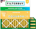 Filterbuy 12x12x2 Air Filter MERV 11 Superior Pet & Allergy Defense (4-Pack), Electrostatic Pleated HVAC AC Furnace Filters Replacement, Made in USA (Actual Size: 11.50 x 11.50 x 1.75)