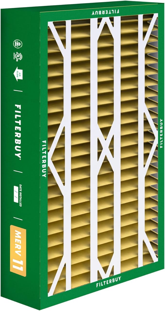 Filterbuy 16x28x6 Air Filter MERV 11 Superior Pet & Allergy Defense (2-Pack), Pleated HVAC AC Furnace Filters for AprilAire Space-Gard 401, 2400, & Lennox (Actual Size: 15.50 x 26.88 x 6.00)