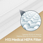 2-Pack H7124 H712C Replacement Filter Compatible with GoveeLife H7124 and Smart Air Purifiers, Part # H7124-RF and H712C-RF