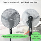 2 Pack-18" Fan Safety Protection Cover,Kid Children Finger Protect Fan Net Guard,Washable Pedestal Fans Dustproof Covers,Summer Fans Safety Dust Covers for Parents of Toddlers(1pcs/Black+1pcs/White)