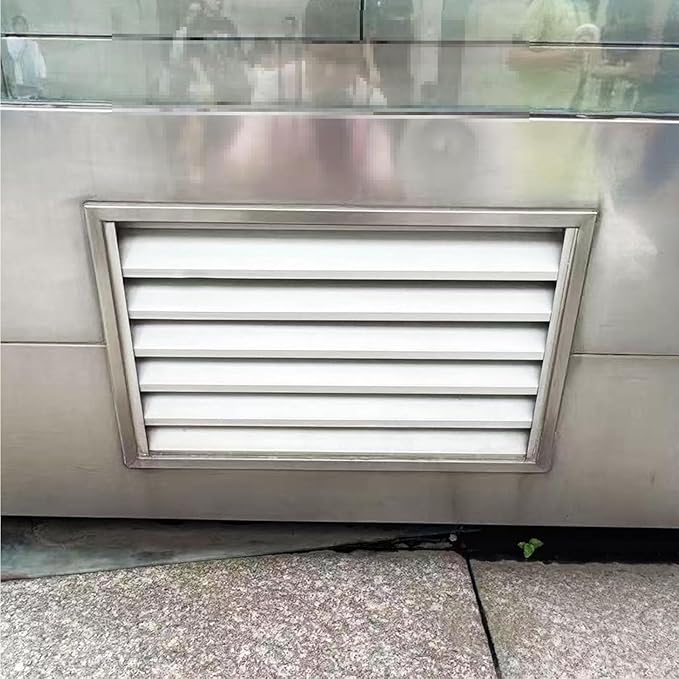 Heat Dissipation Louvered Vent Wall Gable Vents 304 Stainless Steel, Weather-Resistant Air Grille for Shed Barn Generator Box(24x35in/60x90cm)