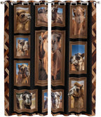 2 Panel Kitchen Cafe Curtains, Desert Camels Sunlight Filtering Nature Air Through, Home Decor Window Covering Tier Curtains for Living Room 104W x 90L inch Brown Wildlife Farmhouse Animals Rustic