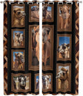 2 Panel Kitchen Cafe Curtains, Desert Camels Sunlight Filtering Nature Air Through, Home Decor Window Covering Tier Curtains for Living Room 80W x 84L inch Brown Wildlife Farmhouse Animals Rustic