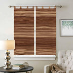 Brown Western Bathroom Curtains 63 Inch Length, Window Curtains Tab Top, Vintage Farmhouse Wood Barn Door Light Filtering Window Treatments Drapes 52"x63" 2 Panel