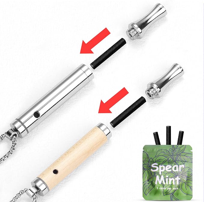 ASTOFLI Quit Smoking Breathing Necklace for Adults: Adjustable Air Outlet Breathing Necklace to Quit Smoking and Vape - Air Inhaler Stop Smoking Aids Fidget for Stress Anxiety Relief with Flavor Pack