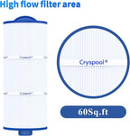 Cryspool® 06046 Filter Compatible with J-300, J400, 6CH-960, FC-2800, PJW60TL-F2S, 14081, 6540-383, Premium, Closed Handle(Not Removable Tops), 60 Sq. Ft Spa Filter Cartridge, 2 Pack