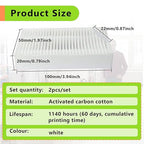 2PCS 3D Printer Air Filter Cartridge for Flashforge Adventurer 5M Pro/Adventurer 5M, Easy to Install 3D Printer Air Filter Set Fits for Adventurer 5M Series 3D Printer