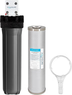 Aquasure Fortitude V2 Series Triple Purpose Sediment/Carbon/Zinc Bacteria Inhibiting Water Treatment Pre-Filter with Housing System, Large Size | Removes 99% of Contaminants (AS-FL-25SCZ)