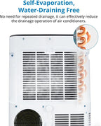 14,000 BTUs Portable Air Conditioner - Cools Up to 700 Sq.Ft, 3-IN-1 Energy Efficient AC Unit with Remote Control & Installation Kits for Large Room, Campervan, Office, Temporary Space