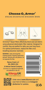 O2 Armor Nose Filters for Welders & Allergies - Nose Filter for Dust - Nasal Filters for Welding - Nose Dust Mask for Construction (50 Pack, Size X-Small)