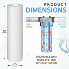 Ronaqua 1 Micron Sediment Water Filter Cartridge 10"x2.5", NSF Certified, 4-Layer Filtration for any 10-inch RO Units & Whole House Systems, Compatible with Culligan P5, AP110, WHKF-GD05