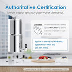 Waterdrop Water Filter System, NSF/ANSI 42&372 Standard, 2.25G Stainless-Steel System with 2 Filters, Sight Glass Spigot and Stand, Reduces Chlorine and Lead-King Tank Series, WD-TK-S